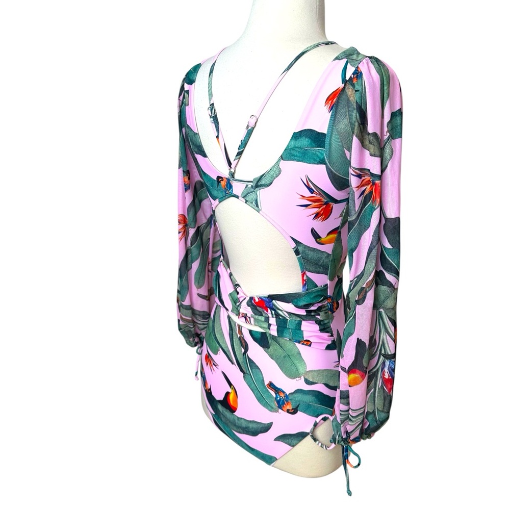DR.JEWEL NWT TROPICAL LONG SLEEVE ONE PIECE - Picture 7 of 8